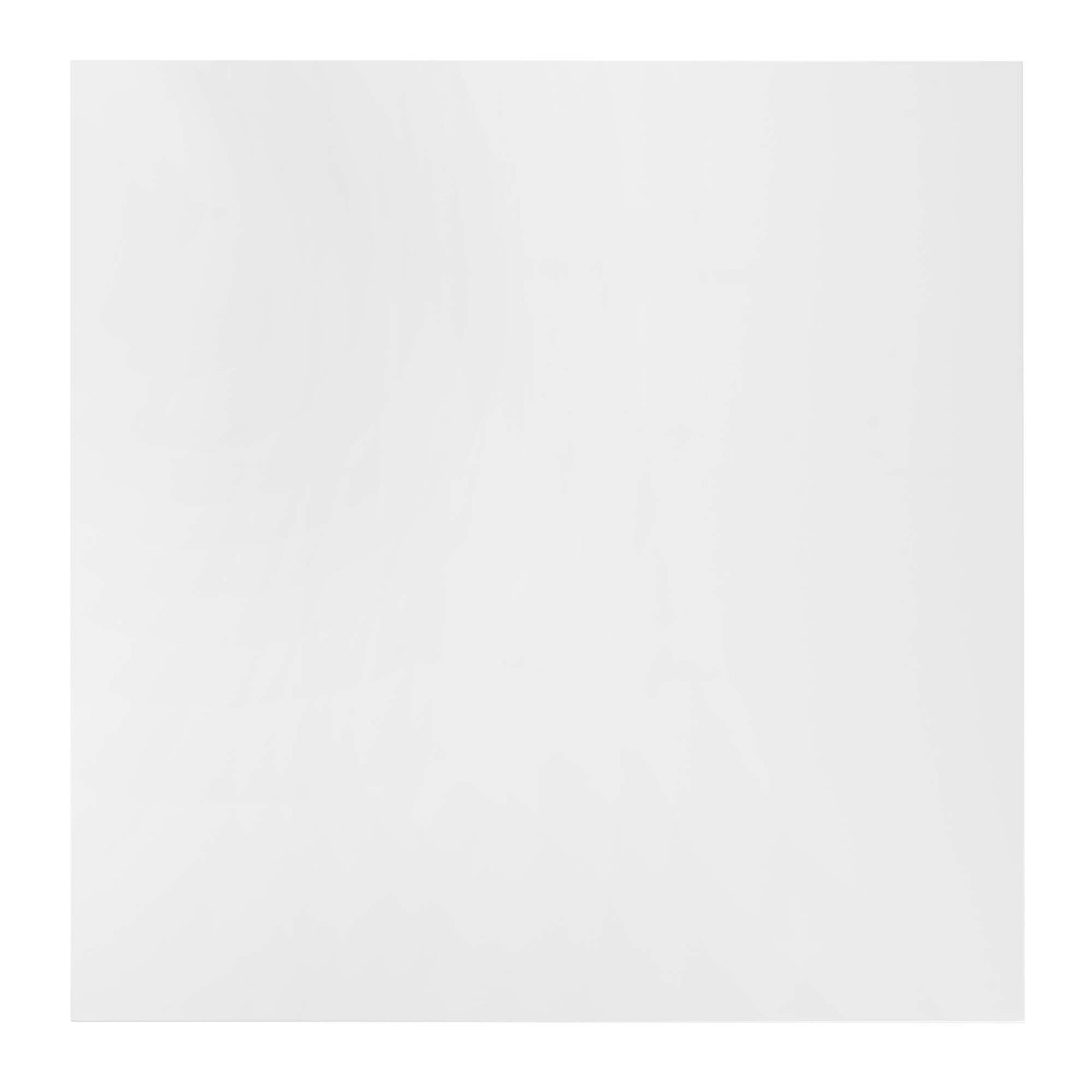 White 48-inch square wood dining table, contemporary style.