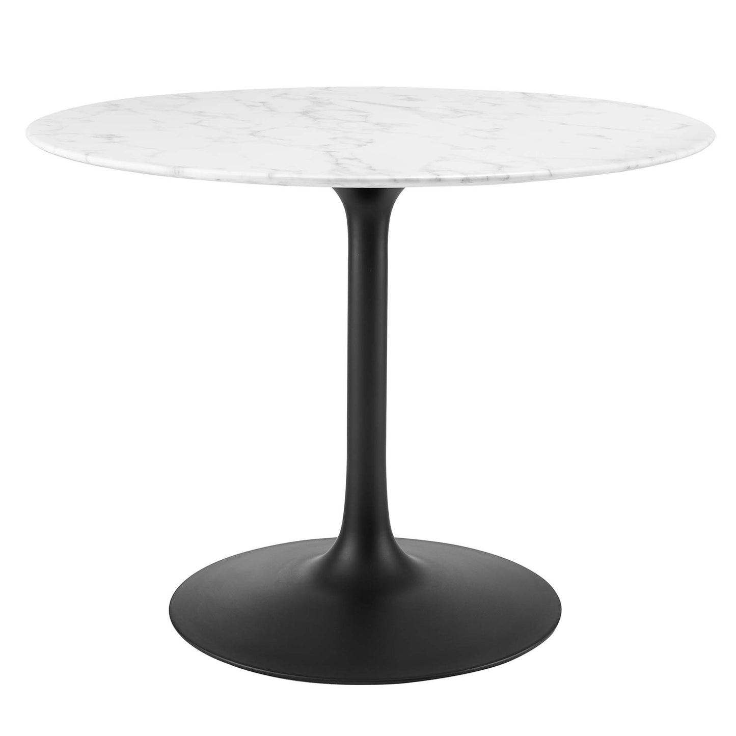 Modway - Lippa 40" Round Faux Marble Dining Table by Modway  Bar and Dining Bar and Dining Tables White - EEI-3526-BLK-WHI