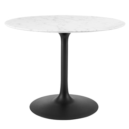 Modway - Lippa 40" Round Faux Marble Dining Table by Modway  Bar and Dining Bar and Dining Tables White - EEI-3526-BLK-WHI
