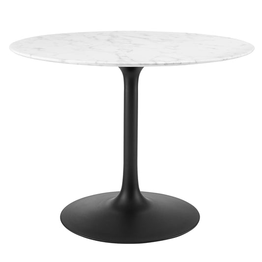 Modway - Lippa 40" Round Faux Marble Dining Table by Modway  Bar and Dining Bar and Dining Tables White - EEI-3526-BLK-WHI