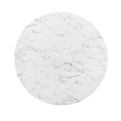 Modway - Lippa 48" Round Faux Marble Dining Table by Modway  Bar and Dining Bar and Dining Tables White - EEI-3527-BLK-WHI