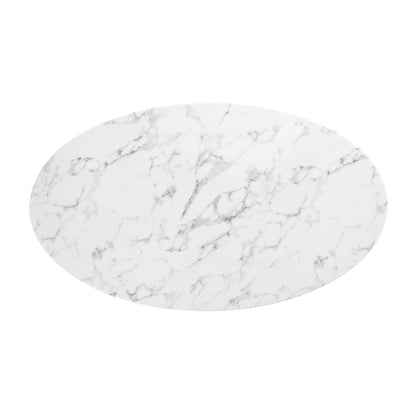 Modway - Lippa 54" Oval Faux Marble Dining Table by Modway  Bar and Dining Bar and Dining Tables White - EEI-3530-BLK-WHI
