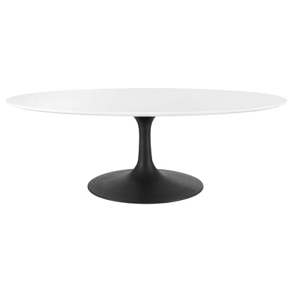 Modway - Lippa 48" Oval Wood Coffee Table by Modway  Living Room Tables White - EEI-3536-BLK-WHI