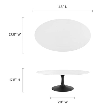 Modway - Lippa 48" Oval Wood Coffee Table by Modway  Living Room Tables White - EEI-3536-BLK-WHI