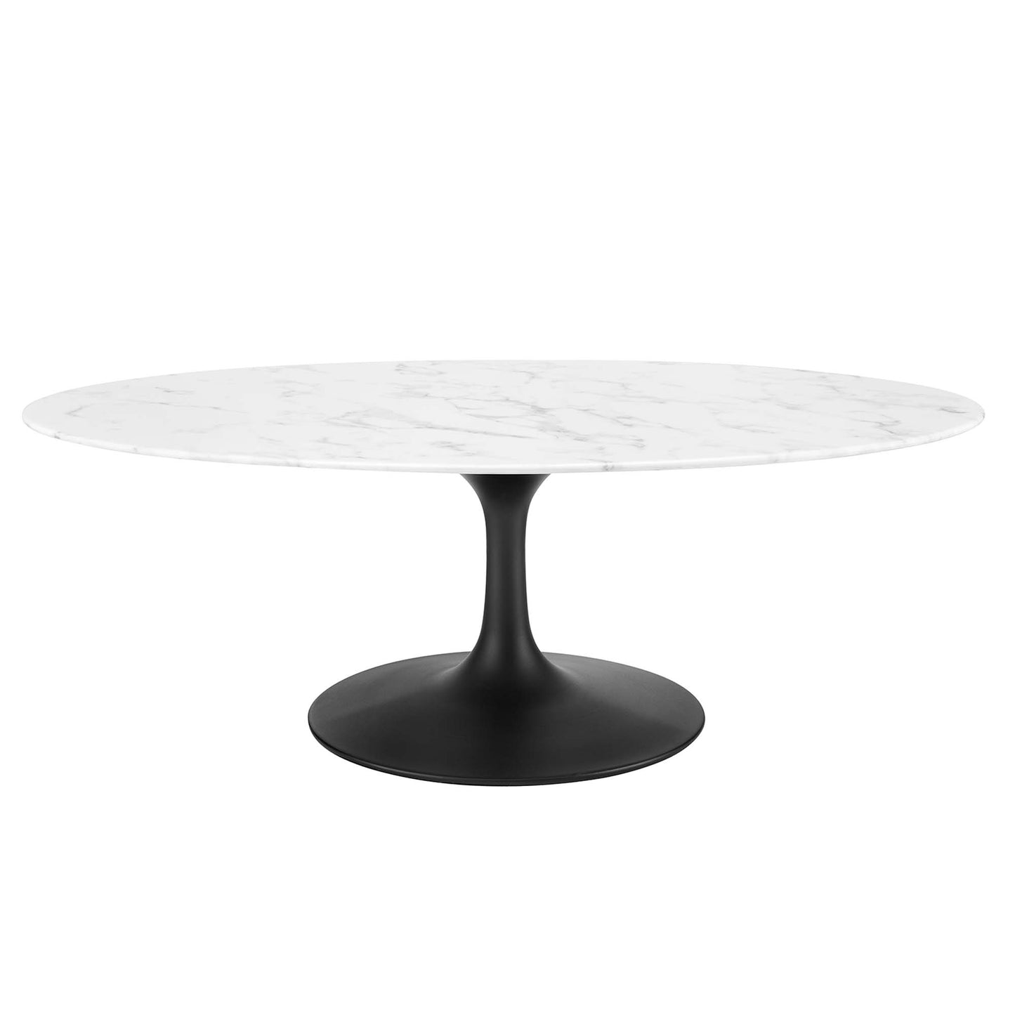 Modway - Lippa 48" Oval Faux Marble Coffee Table by Modway  Living Room Tables White - EEI-3537-BLK-WHI