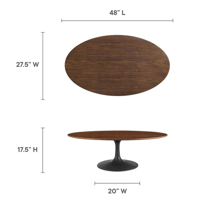 Modway - Lippa 48" Oval Wood Coffee Table by Modway  Living Room Tables Brown - EEI-3538-BLK-WAL