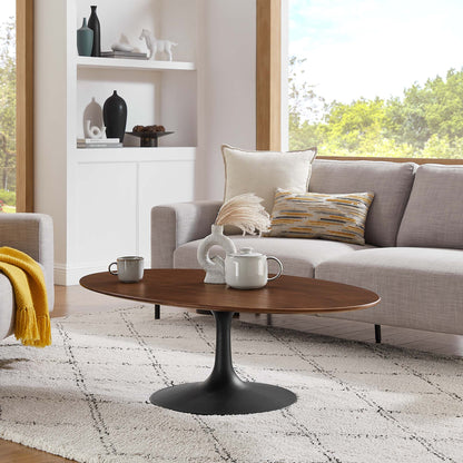 Modway - Lippa 48" Oval Wood Coffee Table by Modway  Living Room Tables Brown - EEI-3538-BLK-WAL