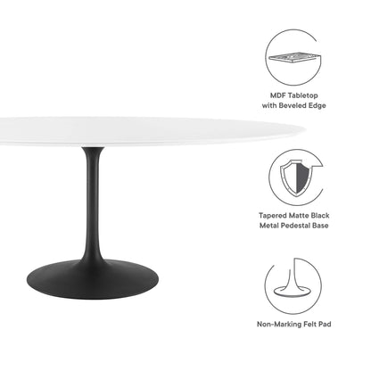 Modway - Lippa 78" Oval Wood Dining Table by Modway  Bar and Dining Bar and Dining Tables White - EEI-3540-BLK-WHI