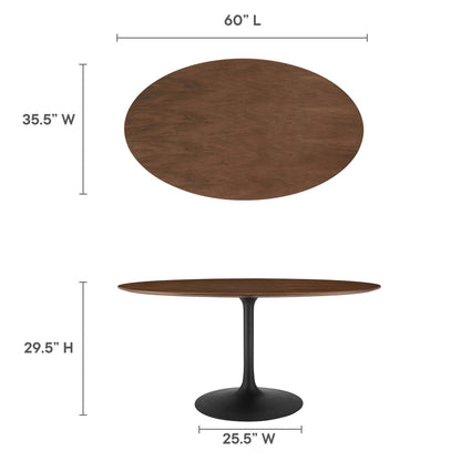 Modway - Lippa 60" Oval Walnut Wood Dining Table by Modway  Bar and Dining Bar and Dining Tables Brown - EEI-3543-BLK-WAL