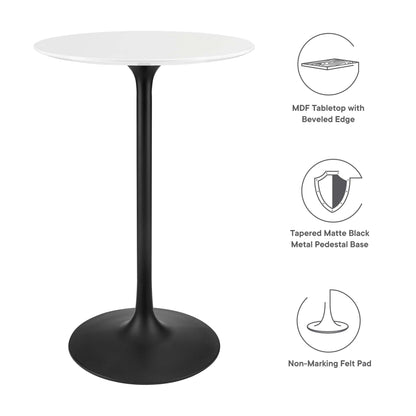 Modway - Lippa 28" Round Wood Bar Table by Modway  Bar and Dining Bar and Dining Tables White - EEI-3545-BLK-WHI