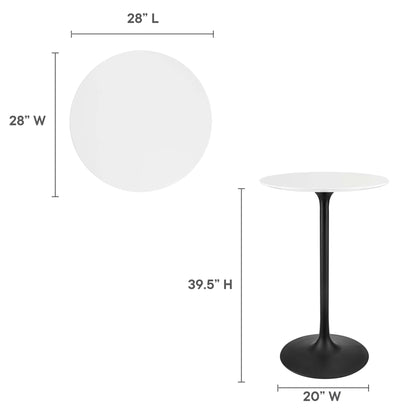 Modway - Lippa 28" Round Wood Bar Table by Modway  Bar and Dining Bar and Dining Tables White - EEI-3545-BLK-WHI