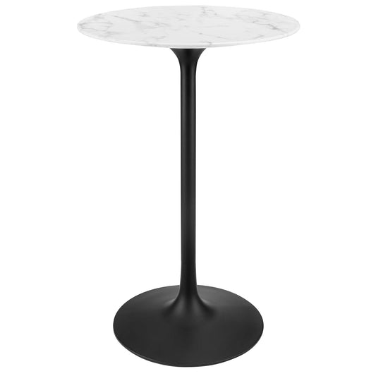 Modway - Lippa 28" Round Faux Marble Bar Table by Modway  Bar and Dining Bar and Dining Tables White - EEI-3547-BLK-WHI