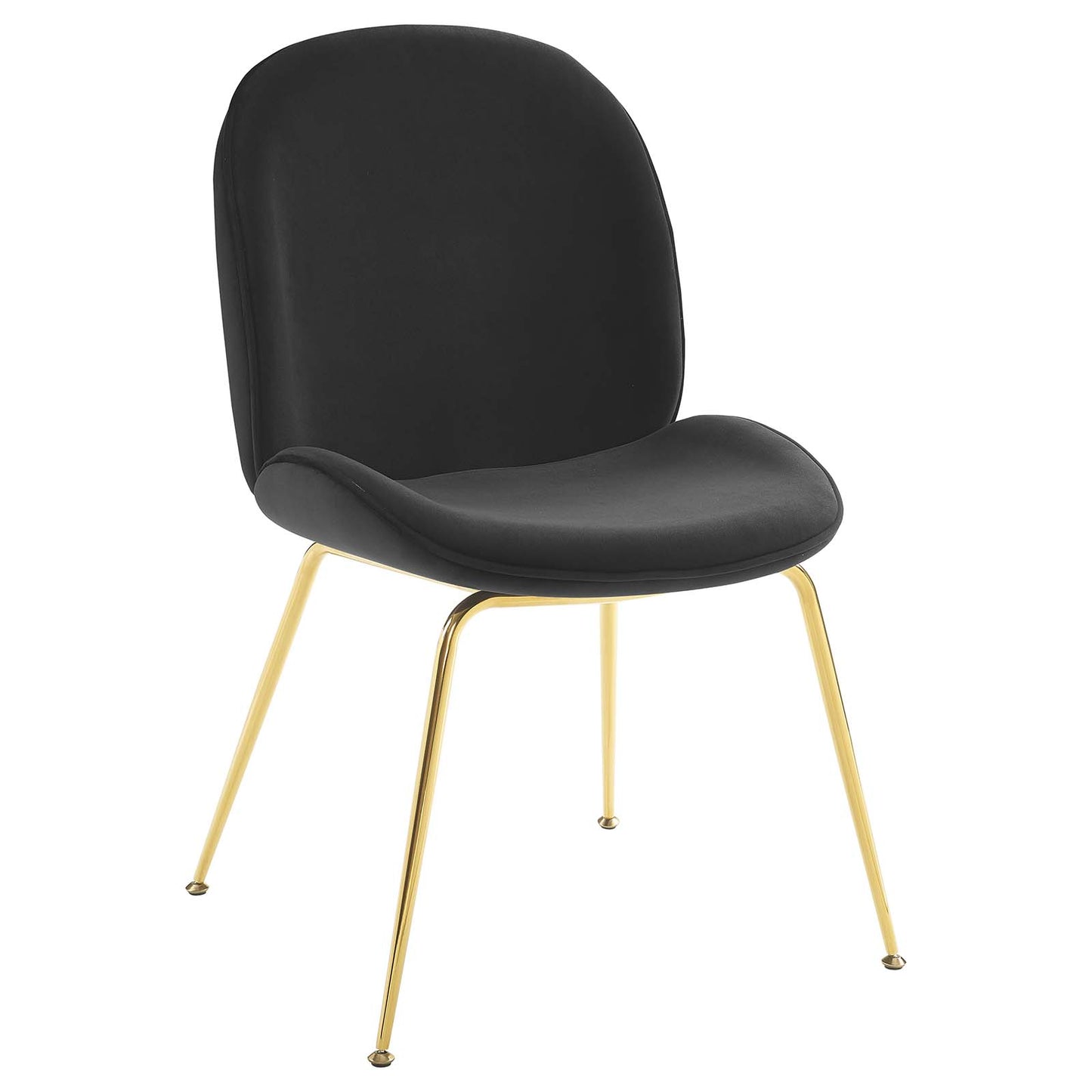Modway Outlet Scoop Gold Stainless Steel Leg Performance Velvet Dining Chair by Modway  Bar and Dining Furniture Black - EEI-3548-BLK
