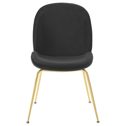 Modway Outlet Scoop Gold Stainless Steel Leg Performance Velvet Dining Chair by Modway  Bar and Dining Furniture Black - EEI-3548-BLK
