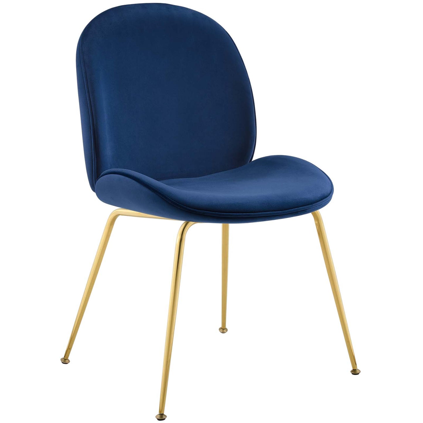 Modway Outlet Scoop Gold Stainless Steel Leg Performance Velvet Dining Chair by Modway  Bar and Dining Furniture Navy - EEI-3548-NAV