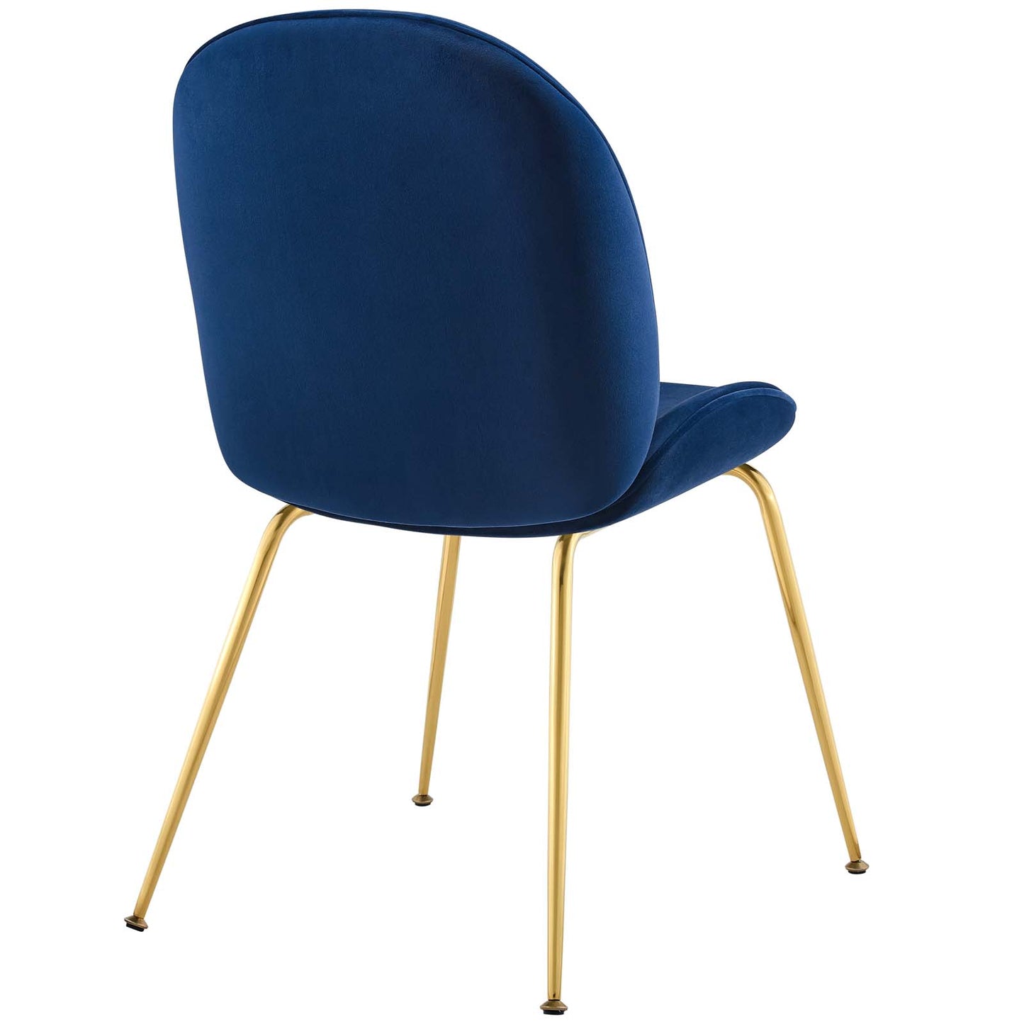 Modway Outlet Scoop Gold Stainless Steel Leg Performance Velvet Dining Chair by Modway  Bar and Dining Furniture Navy - EEI-3548-NAV