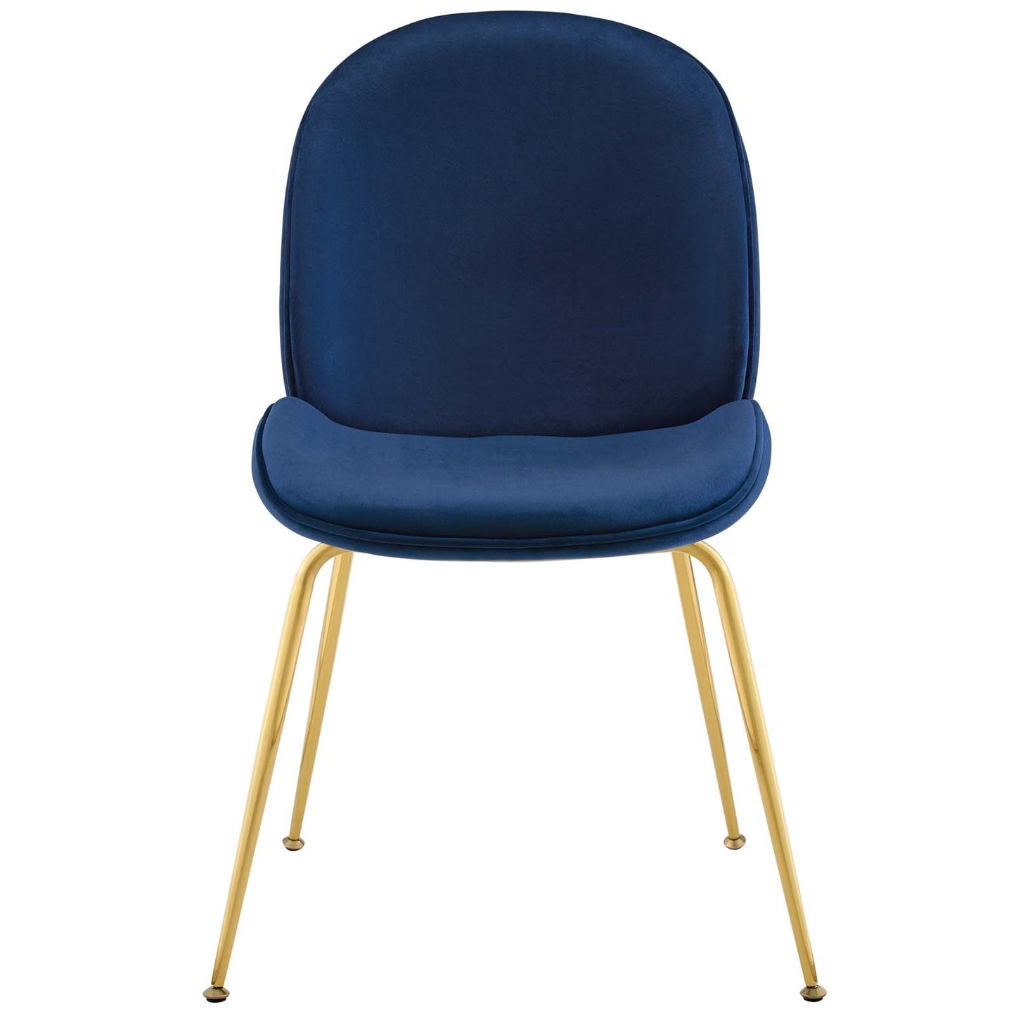 Modway Outlet Scoop Gold Stainless Steel Leg Performance Velvet Dining Chair by Modway  Bar and Dining Furniture Navy - EEI-3548-NAV