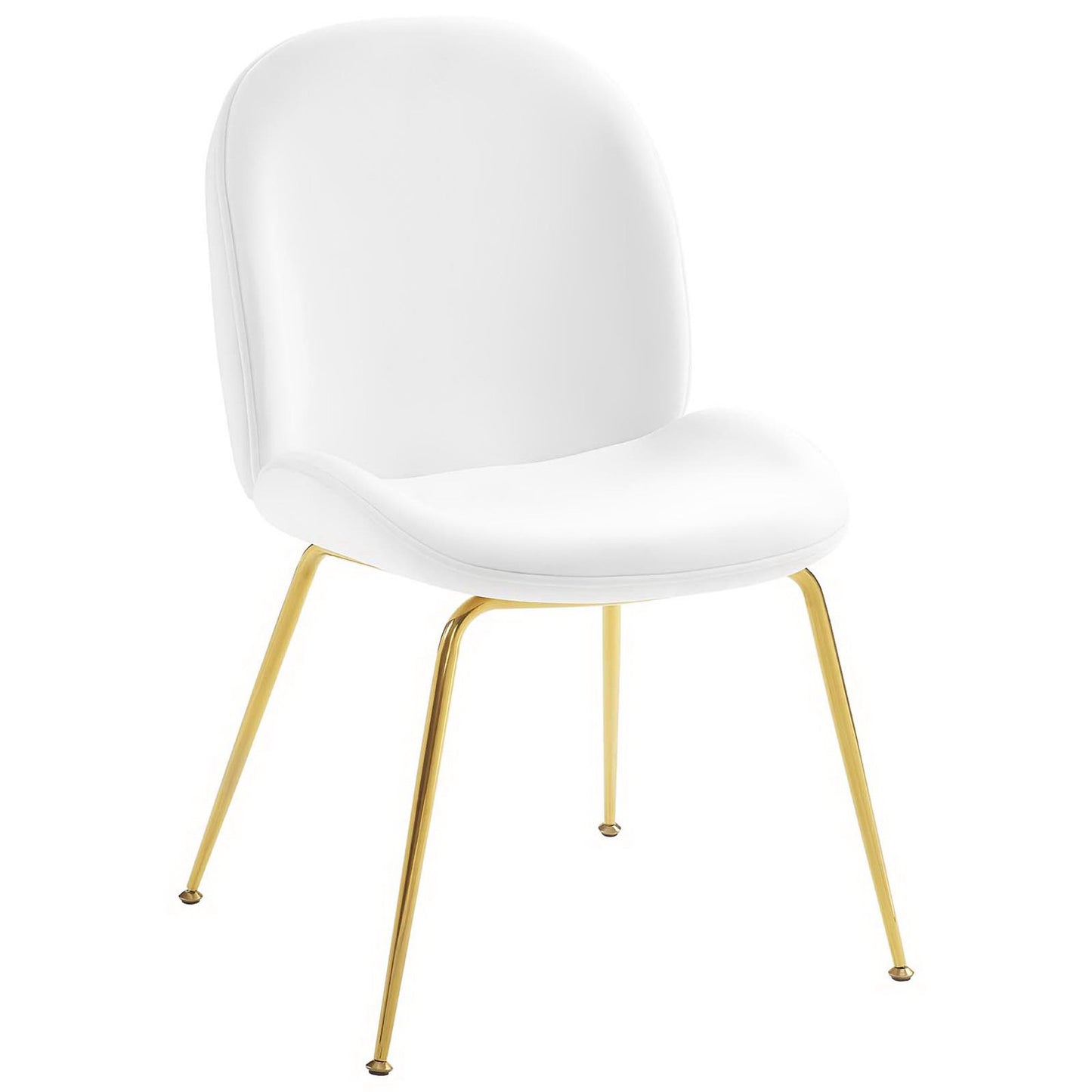Modway Outlet Scoop Gold Stainless Steel Leg Performance Velvet Dining Chair by Modway  Bar and Dining Furniture White - EEI-3548-WHI