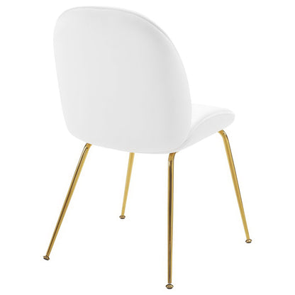 Modway Outlet Scoop Gold Stainless Steel Leg Performance Velvet Dining Chair by Modway  Bar and Dining Furniture White - EEI-3548-WHI