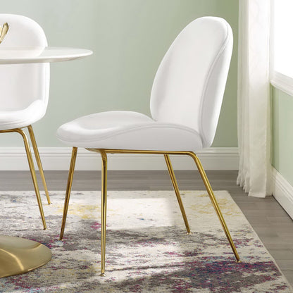 Modway Outlet Scoop Gold Stainless Steel Leg Performance Velvet Dining Chair by Modway  Bar and Dining Furniture White - EEI-3548-WHI