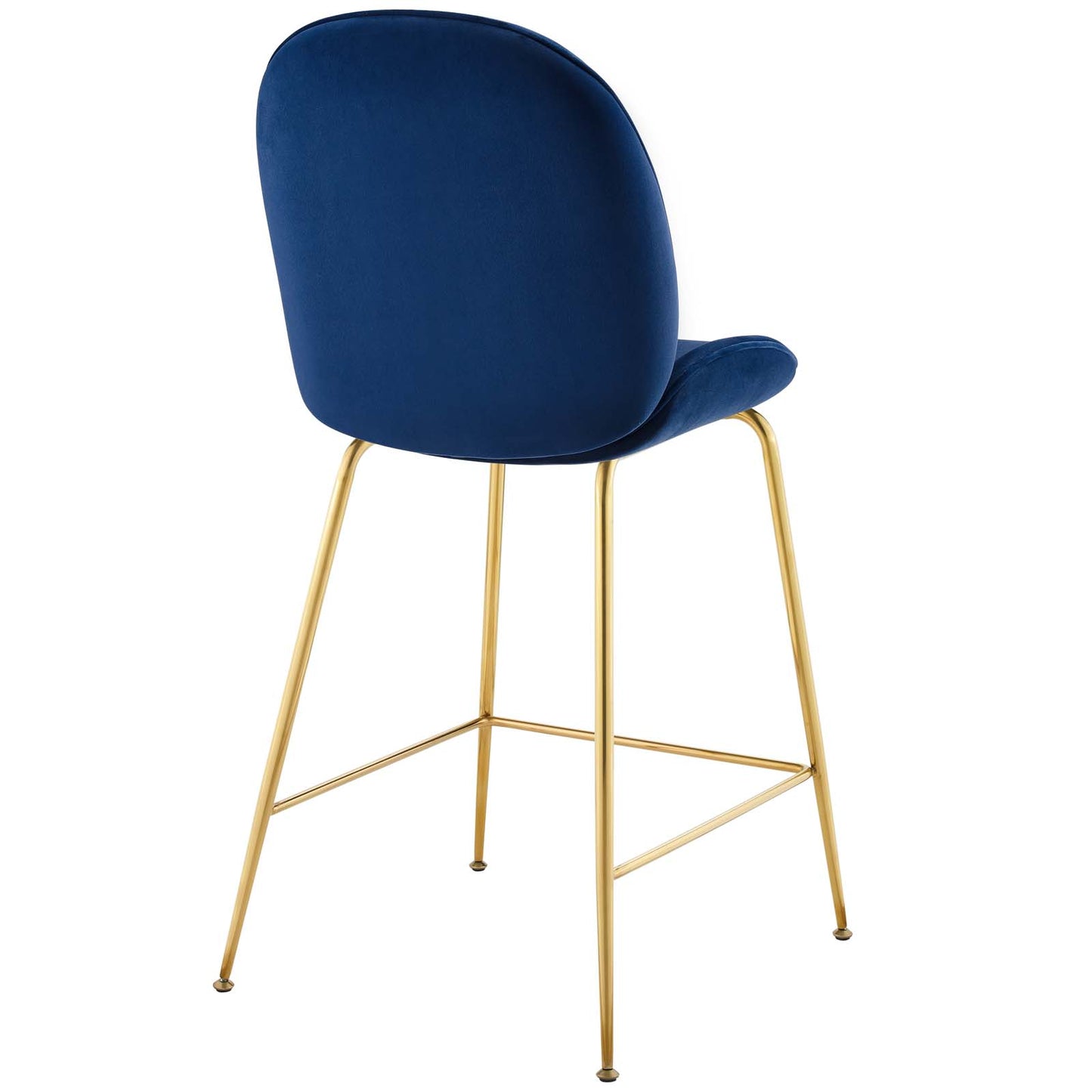 Modway Outlet Scoop Gold Stainless Steel Leg Performance Velvet Counter Stool by Modway  Bar and Dining Furniture Navy - EEI-3549-NAV