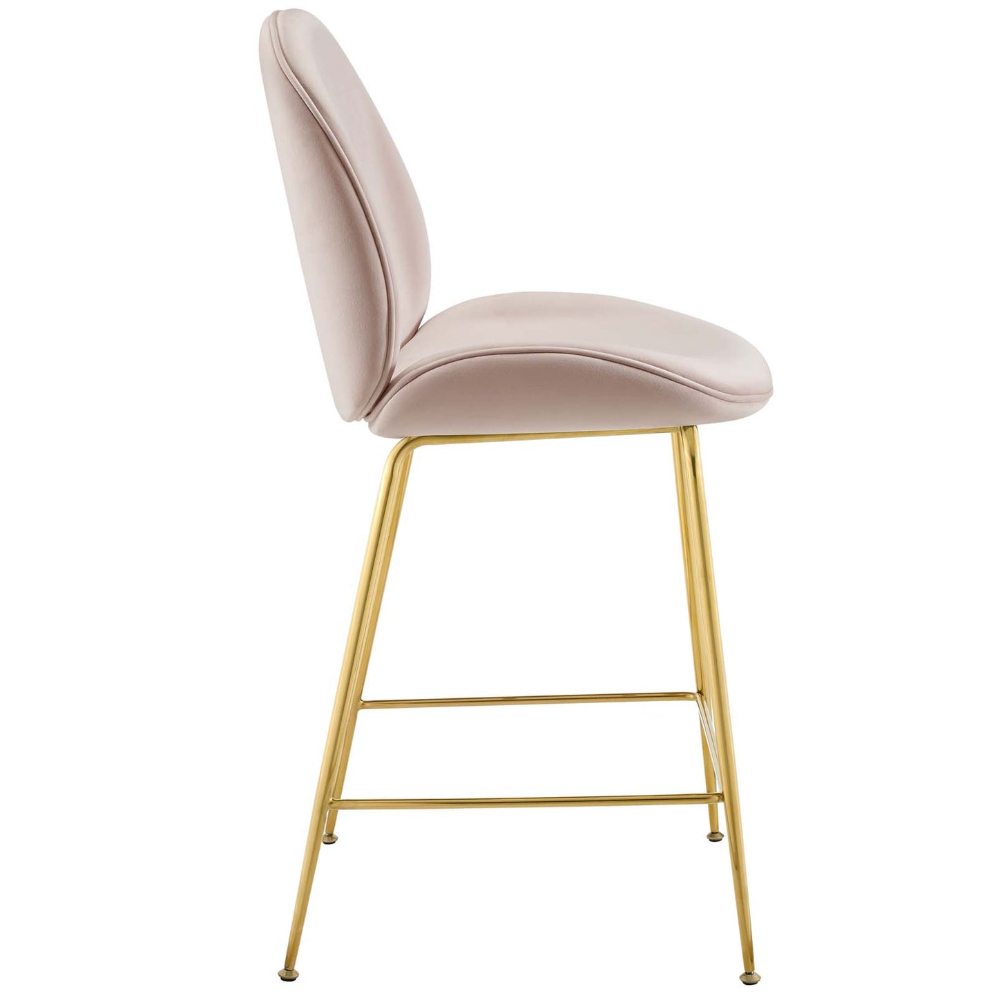 Modway Outlet Scoop Gold Stainless Steel Leg Performance Velvet Counter Stool by Modway  Bar and Dining Furniture Pink - EEI-3549-PNK