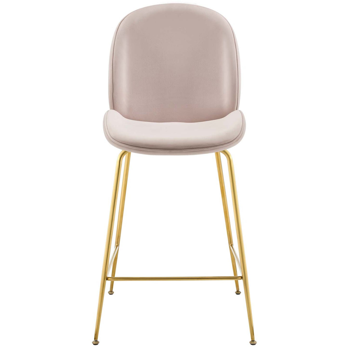 Modway Outlet Scoop Gold Stainless Steel Leg Performance Velvet Counter Stool by Modway  Bar and Dining Furniture Pink - EEI-3549-PNK