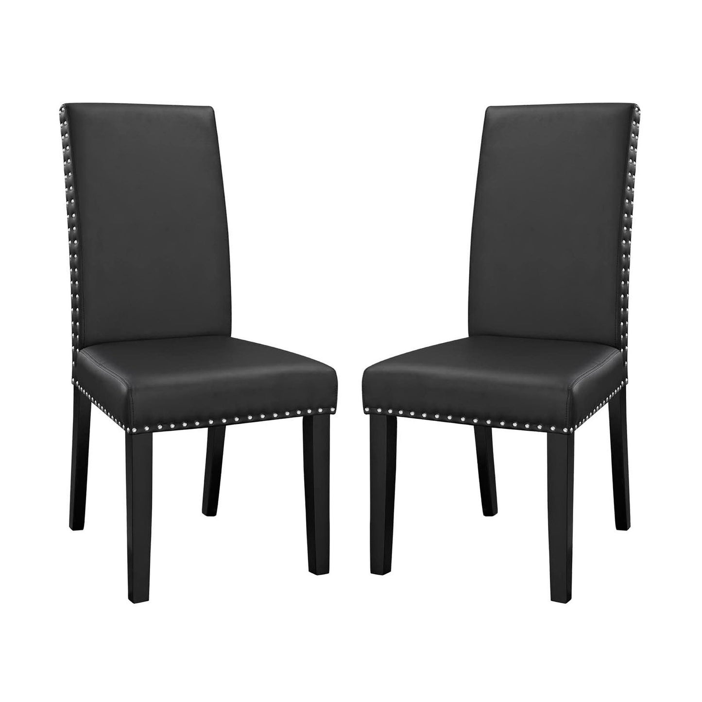 Modway - Parcel Vinyl Dining Side Chair Set of 2 by Modway  Bar and Dining Dining Chairs Black - EEI-3553-BLK
