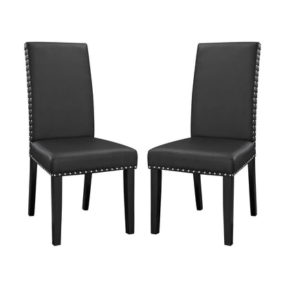 Modway - Parcel Vinyl Dining Side Chair Set of 2 by Modway  Bar and Dining Dining Chairs Black - EEI-3553-BLK