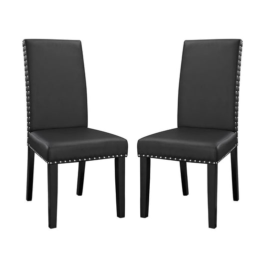 Modway - Parcel Vinyl Dining Side Chair Set of 2 by Modway  Bar and Dining Dining Chairs Black - EEI-3553-BLK