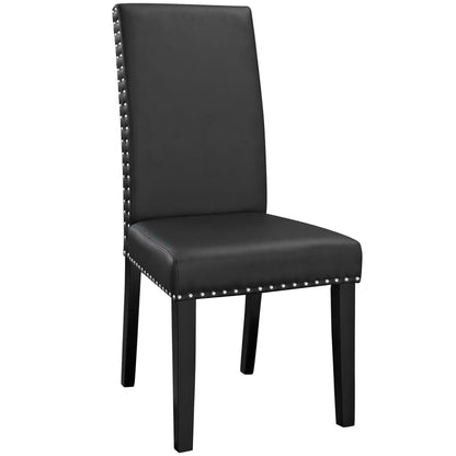 Modway - Parcel Vinyl Dining Side Chair Set of 2 by Modway  Bar and Dining Dining Chairs Black - EEI-3553-BLK
