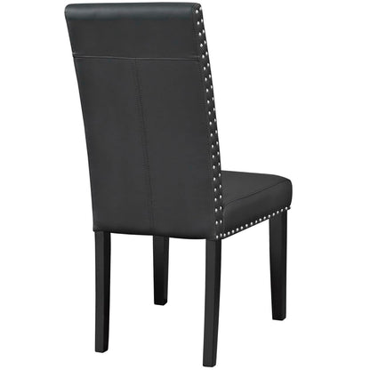 Modway - Parcel Vinyl Dining Side Chair Set of 2 by Modway  Bar and Dining Dining Chairs Black - EEI-3553-BLK