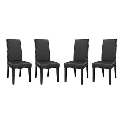 Modway - Parcel Vinyl Dining Side Chair Set of 4 by Modway  Bar and Dining Dining Chairs Black - EEI-3554-BLK