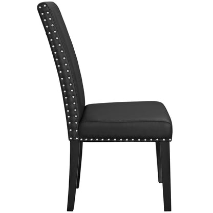 Modway - Parcel Vinyl Dining Side Chair Set of 4 by Modway  Bar and Dining Dining Chairs Black - EEI-3554-BLK