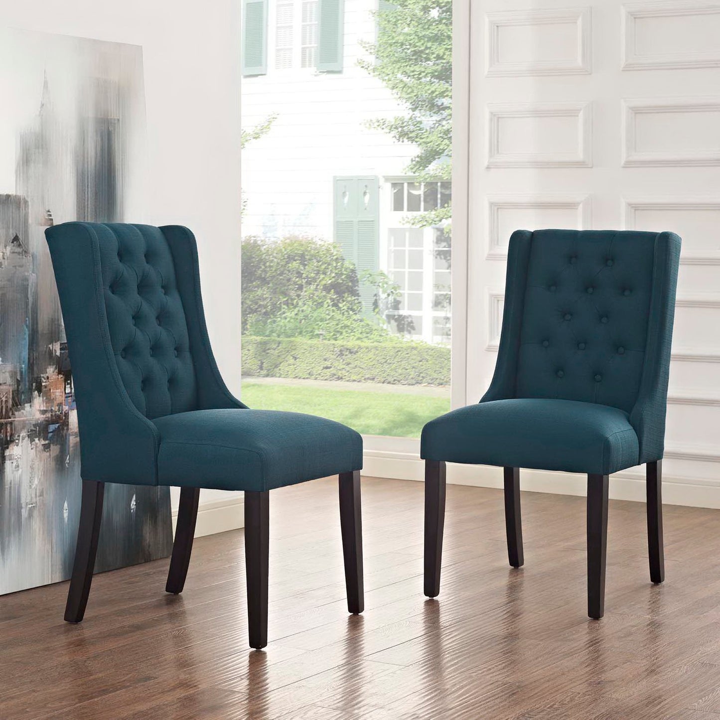Modway Outlet Baronet Fabric Dining Chair Set of 2 by Modway  Bar and Dining Furniture Azure - EEI-3557-AZU