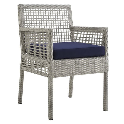 Modway - Aura 7 Piece Outdoor Patio Wicker Rattan Set by Modway  Outdoor Furniture Bar and Dining Blue - EEI-3560-GRY-NAV-SET
