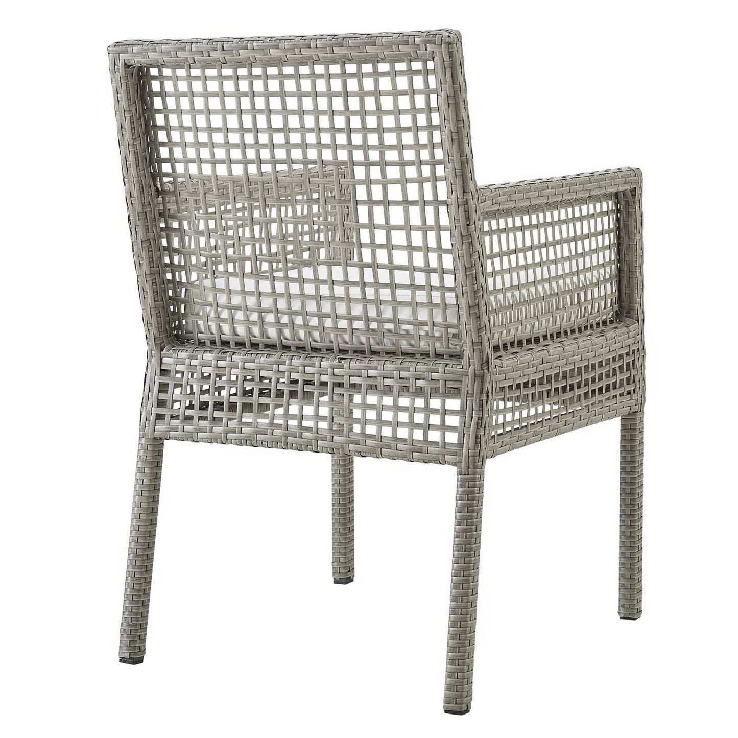 Modway - Aura Outdoor Patio Wicker Rattan Dining Armchair Set of 2 by Modway  Outdoor Furniture Bar and Dining White - EEI-3561-GRY-WHI