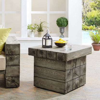 Modway Outlet Manteo Rustic Coastal Outdoor Patio Side Table by Modway  Outdoor Furniture Furniture Light Gray - EEI-3562-LGR