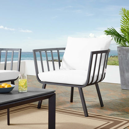 Modway - Riverside Outdoor Patio Aluminum Armchair by Modway  Outdoor Furniture Sofa Sectionals White - EEI-3566-SLA-WHI