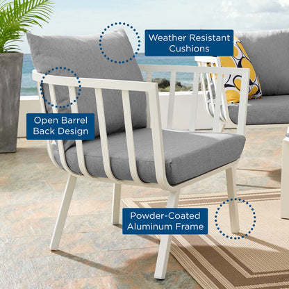 Modway Outlet Riverside Outdoor Patio Aluminum Armchair by Modway  Outdoor Furniture Furniture White Gray - EEI-3566-WHI-GRY
