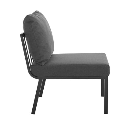 Modway - Riverside Outdoor Patio Aluminum Armless Chair by Modway  Outdoor Furniture Sofa Sectionals Gray - EEI-3567-SLA-CHA