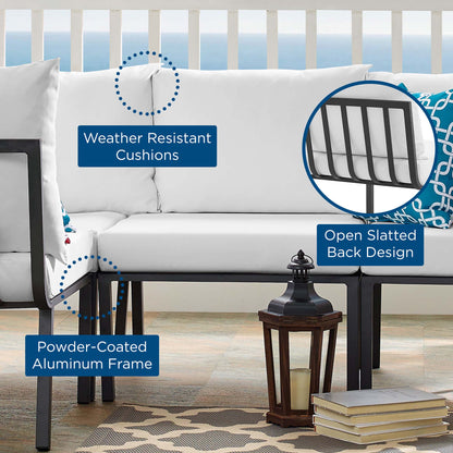 Modway Outlet Riverside Outdoor Patio Aluminum Armless Chair by Modway  Outdoor Furniture Furniture Gray White - EEI-3567-SLA-WHI