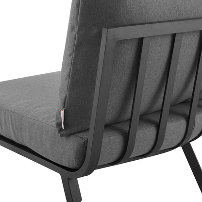 Modway Outlet Riverside Outdoor Patio Aluminum Corner Chair by Modway  Outdoor Furniture Furniture Gray Charcoal - EEI-3569-SLA-CHA