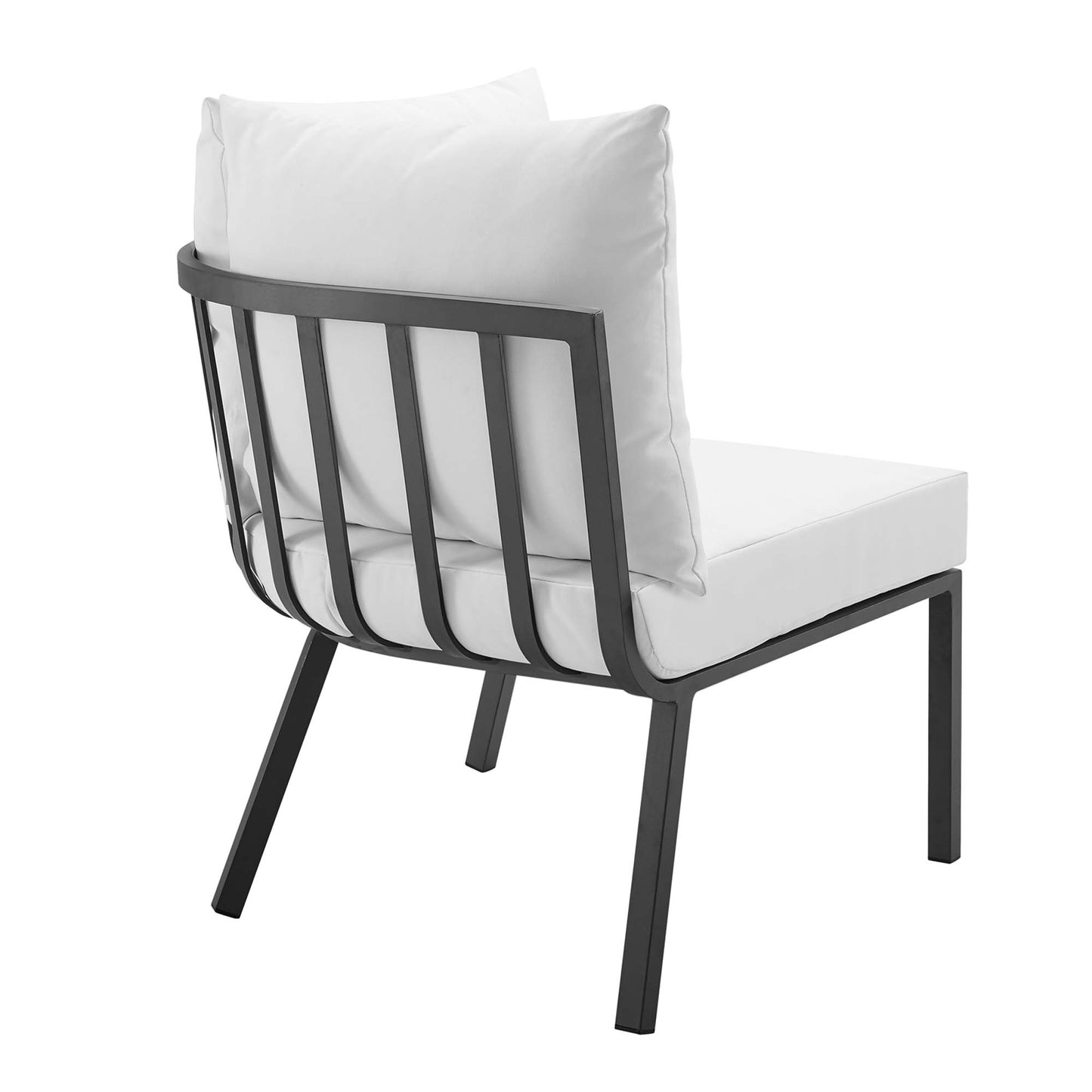 Modway Outlet Riverside Outdoor Patio Aluminum Corner Chair by Modway  Outdoor Furniture Furniture Gray White - EEI-3569-SLA-WHI