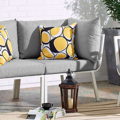 Modway Outlet Riverside Outdoor Patio Aluminum Corner Chair by Modway  Outdoor Furniture Furniture White Gray - EEI-3569-WHI-GRY