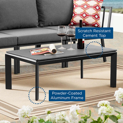 Modway Outlet Riverside Aluminum Outdoor Patio Coffee Table by Modway  Outdoor Furniture Furniture Gray - EEI-3570-SLA