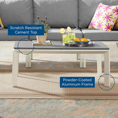 Modway Outlet Riverside Aluminum Outdoor Patio Coffee Table by Modway  Outdoor Furniture Furniture White - EEI-3570-WHI