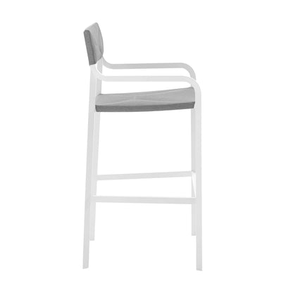 Modway Outlet Raleigh Stackable Outdoor Patio Aluminum Bar Stool by Modway  Outdoor Furniture Furniture White Gray - EEI-3574-WHI-GRY