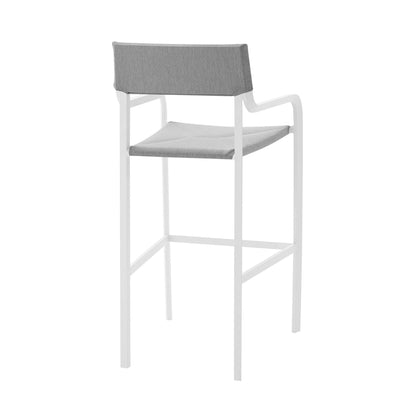 Modway Outlet Raleigh Stackable Outdoor Patio Aluminum Bar Stool by Modway  Outdoor Furniture Furniture White Gray - EEI-3574-WHI-GRY