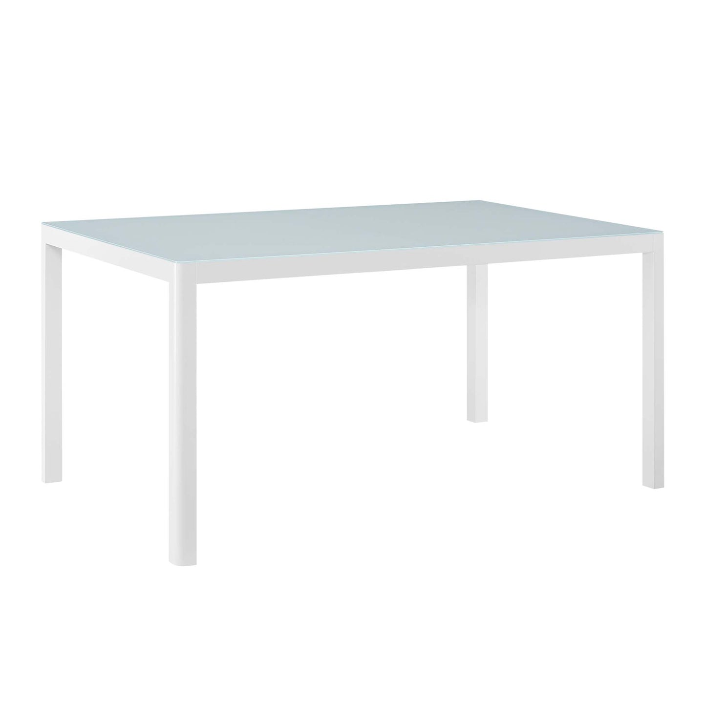 Modway - Raleigh 59" Outdoor Patio Aluminum Dining Table by Modway  Outdoor Furniture Bar and Dining White - EEI-3576-WHI